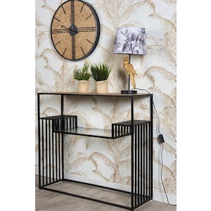Horloge murale décorative ronde avec fibres végétales